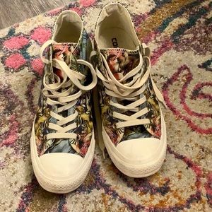 Converse wedge floral.  Size 8